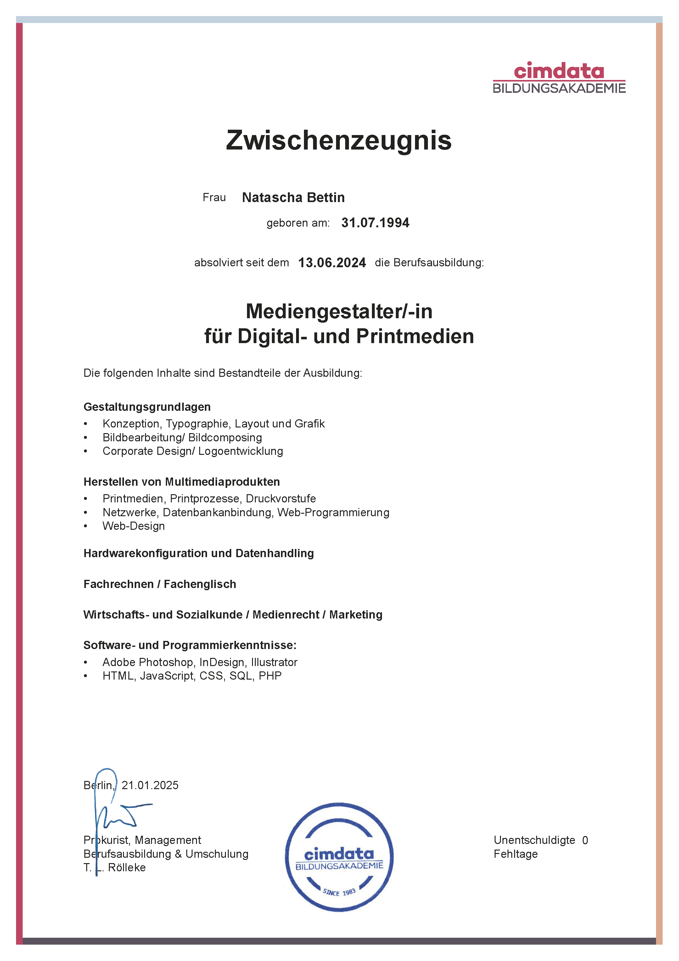 Zwischenzeugnis